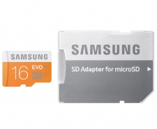 Samsung EVO Class 10 UHS-I MicroSDHC Card 16GB (Up To 48MB/s) with SD Adapter
